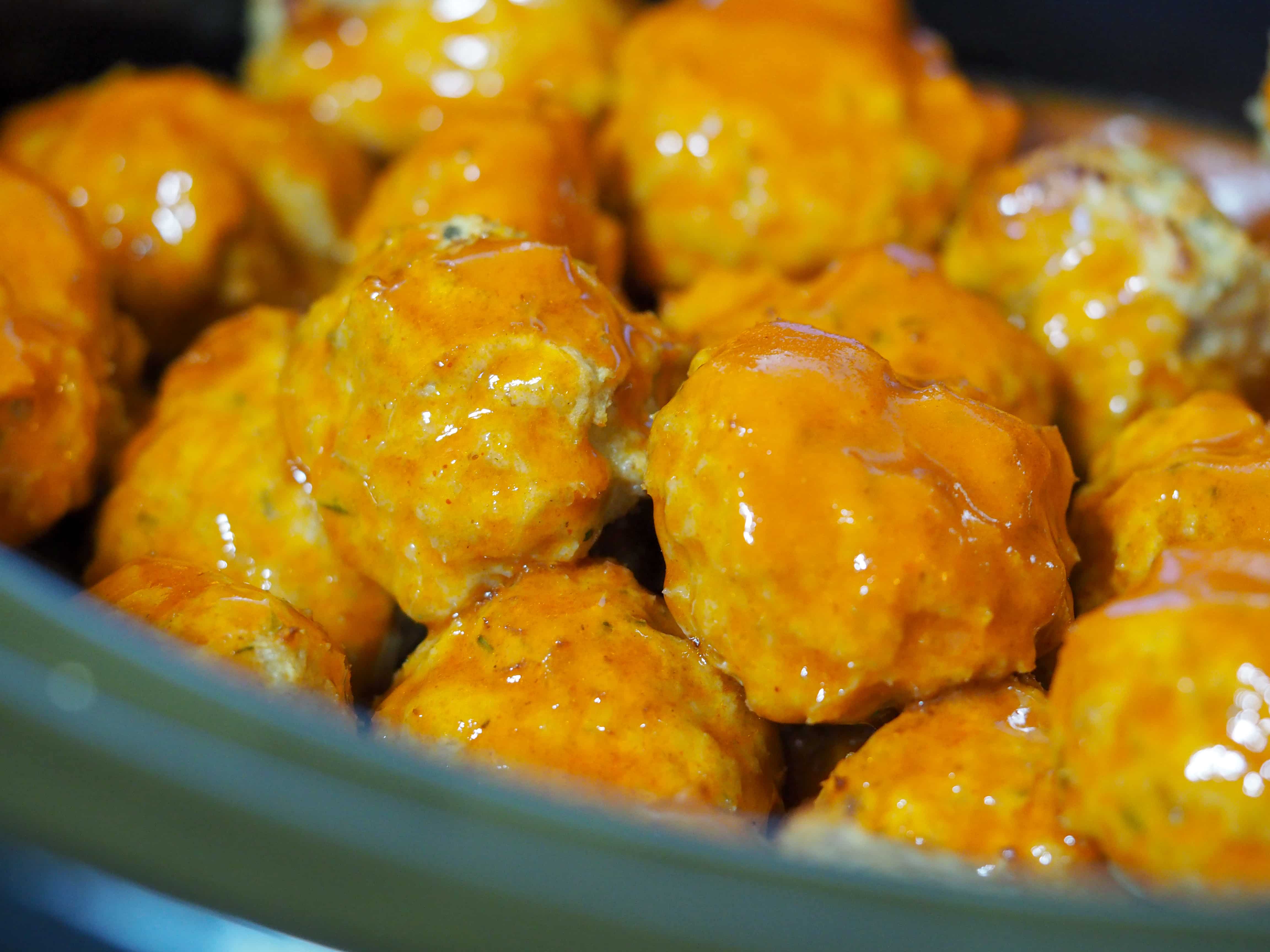 perfect easy crockpot buffalo chicken meatballs