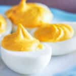 deviled eggs on small plate