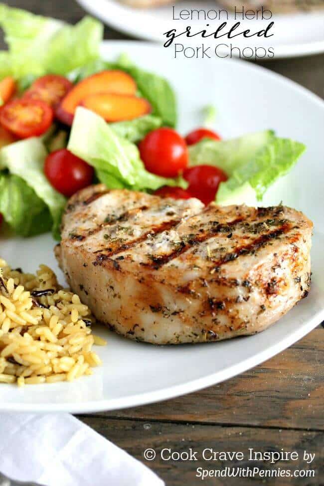 Lemon Herb Grilled Pork Chops