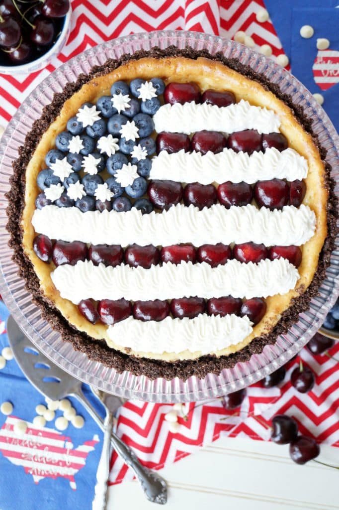 American Flag White Chocolate Cheesecake 