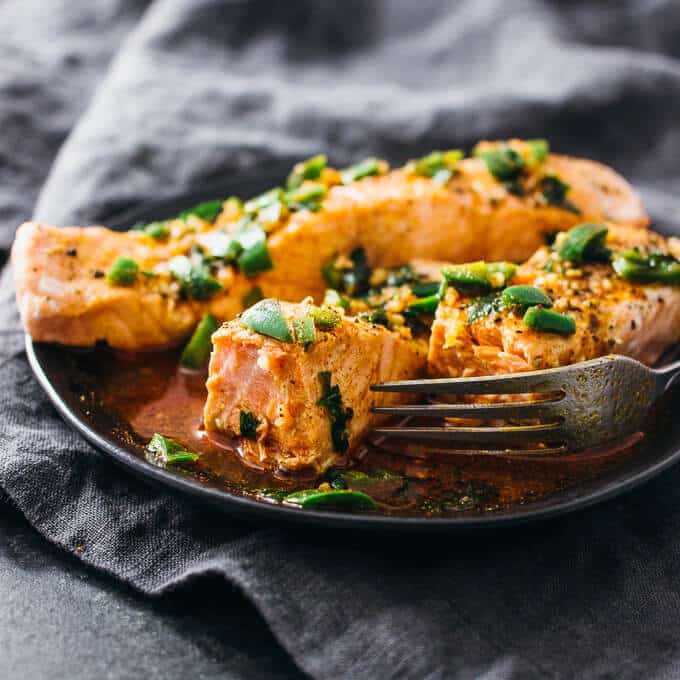 Instant Pot Salmon with Chile-Lime Sauce