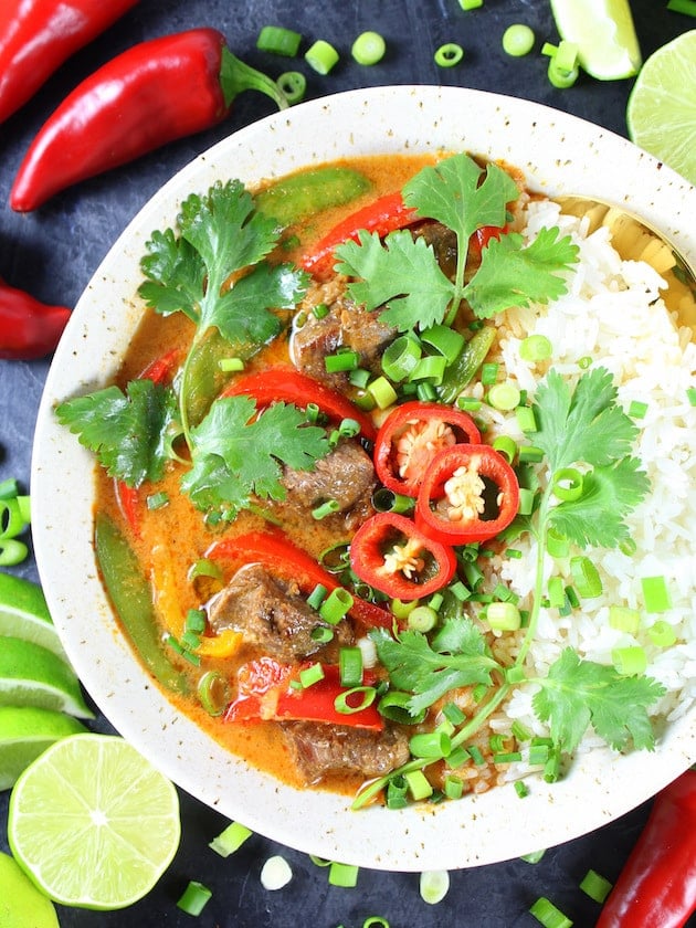 instant pot beef thai red curry