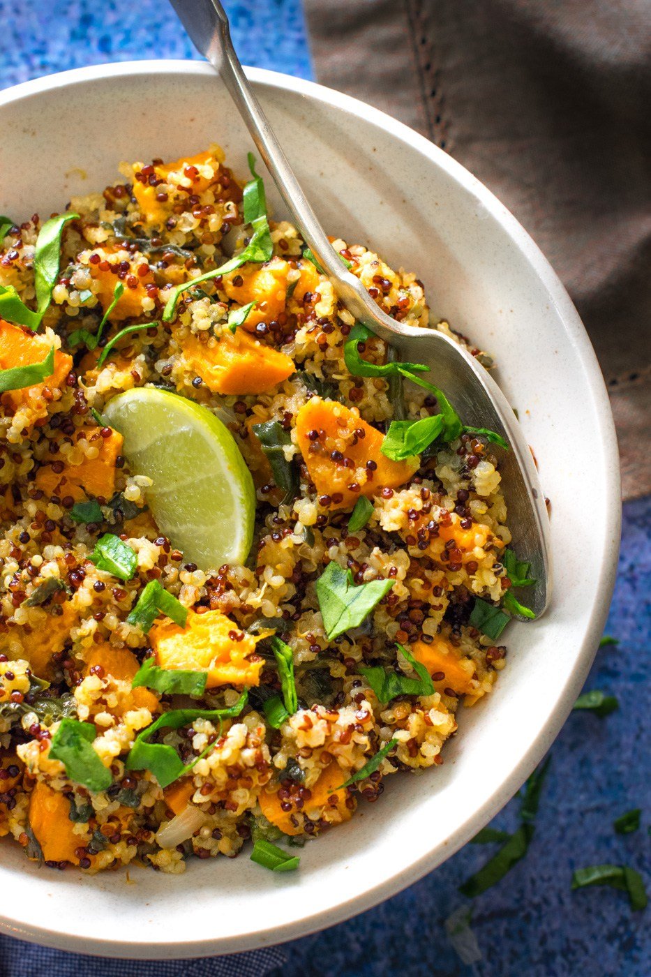 instant pot curried quinoa spinach sweet potato