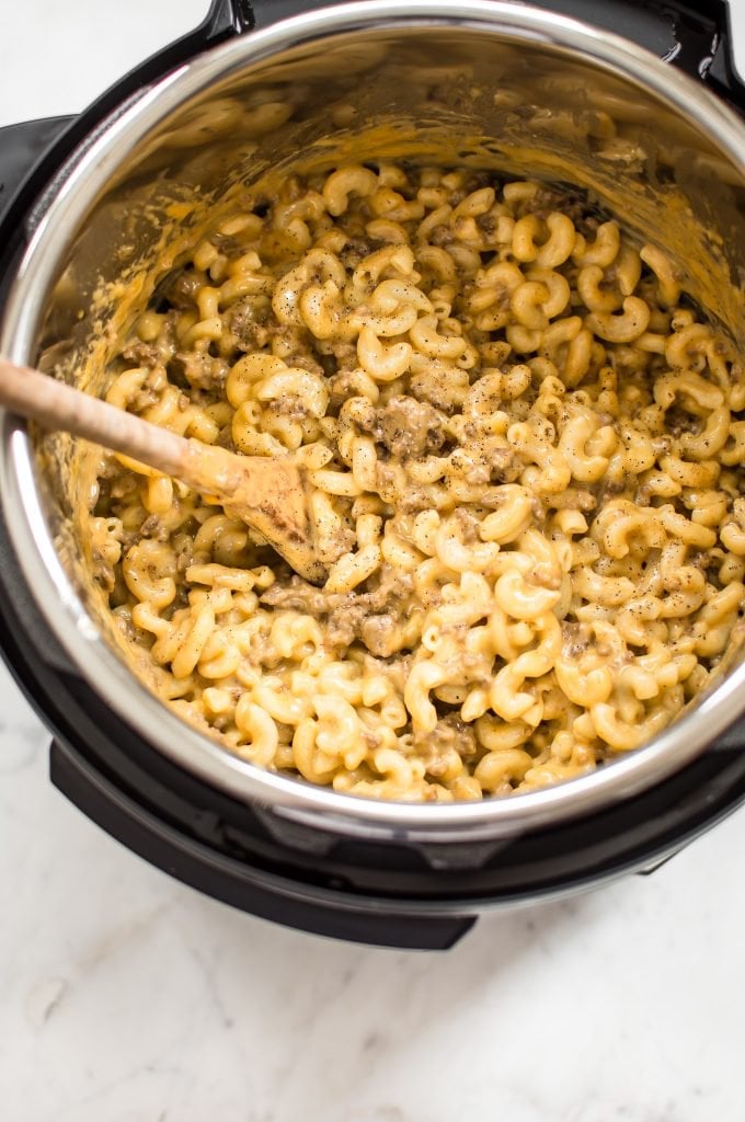 instant pot hamburger mac and cheese