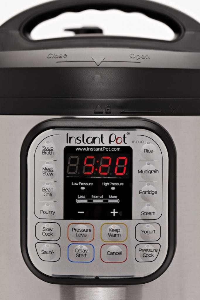 close up of an Instant Pot control panel
