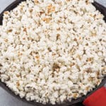 popcorn in cast iron pan