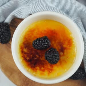 creme brulee topped with berries