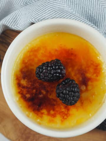 creme brulee topped with berries
