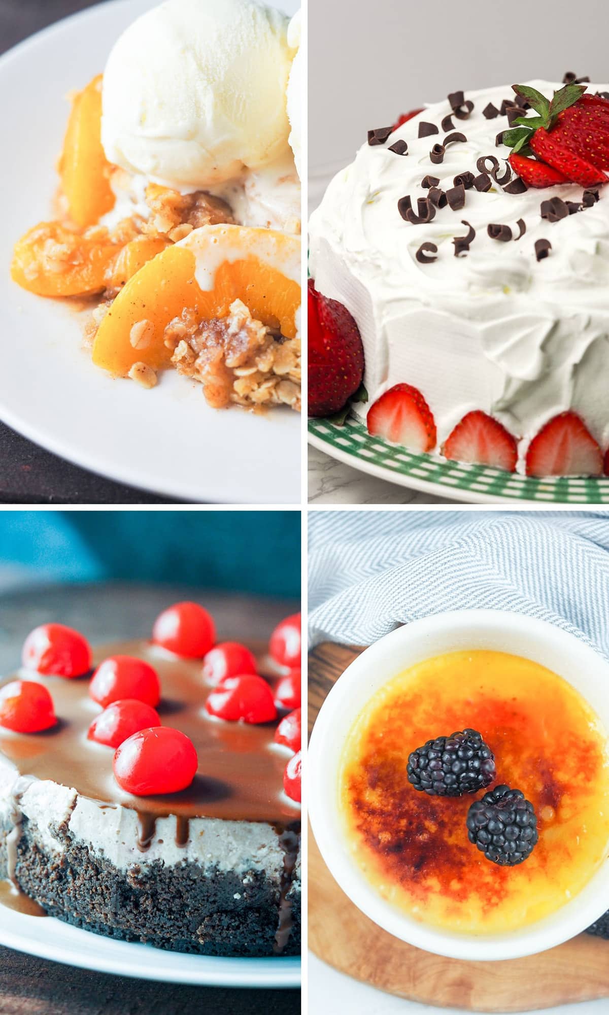 collage of instant pot desserts