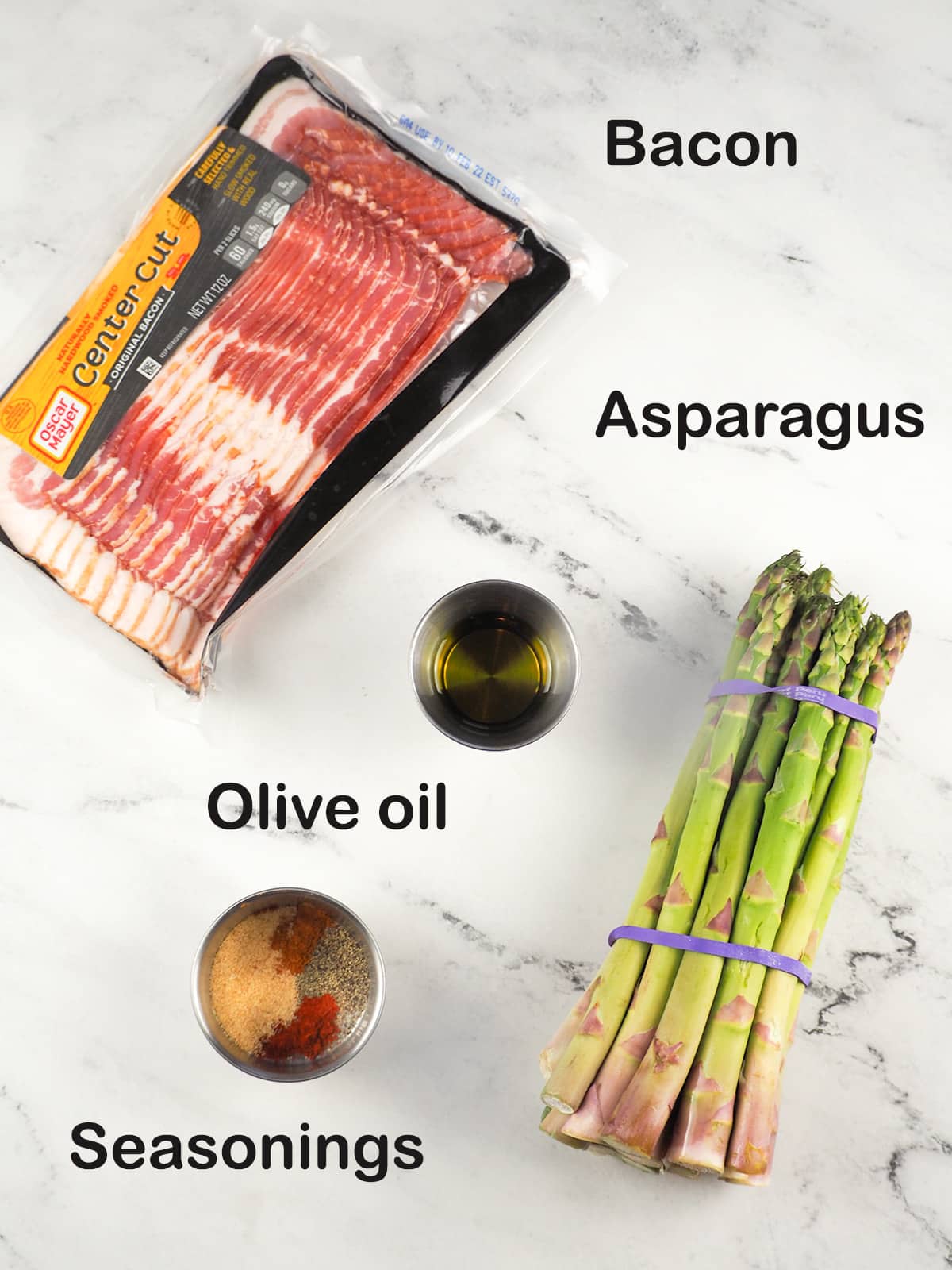 ingredients for bacon wrapped asparagus