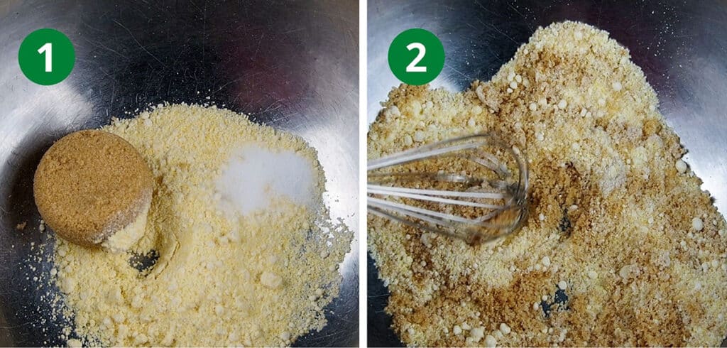 combine cornmeal sugar salt