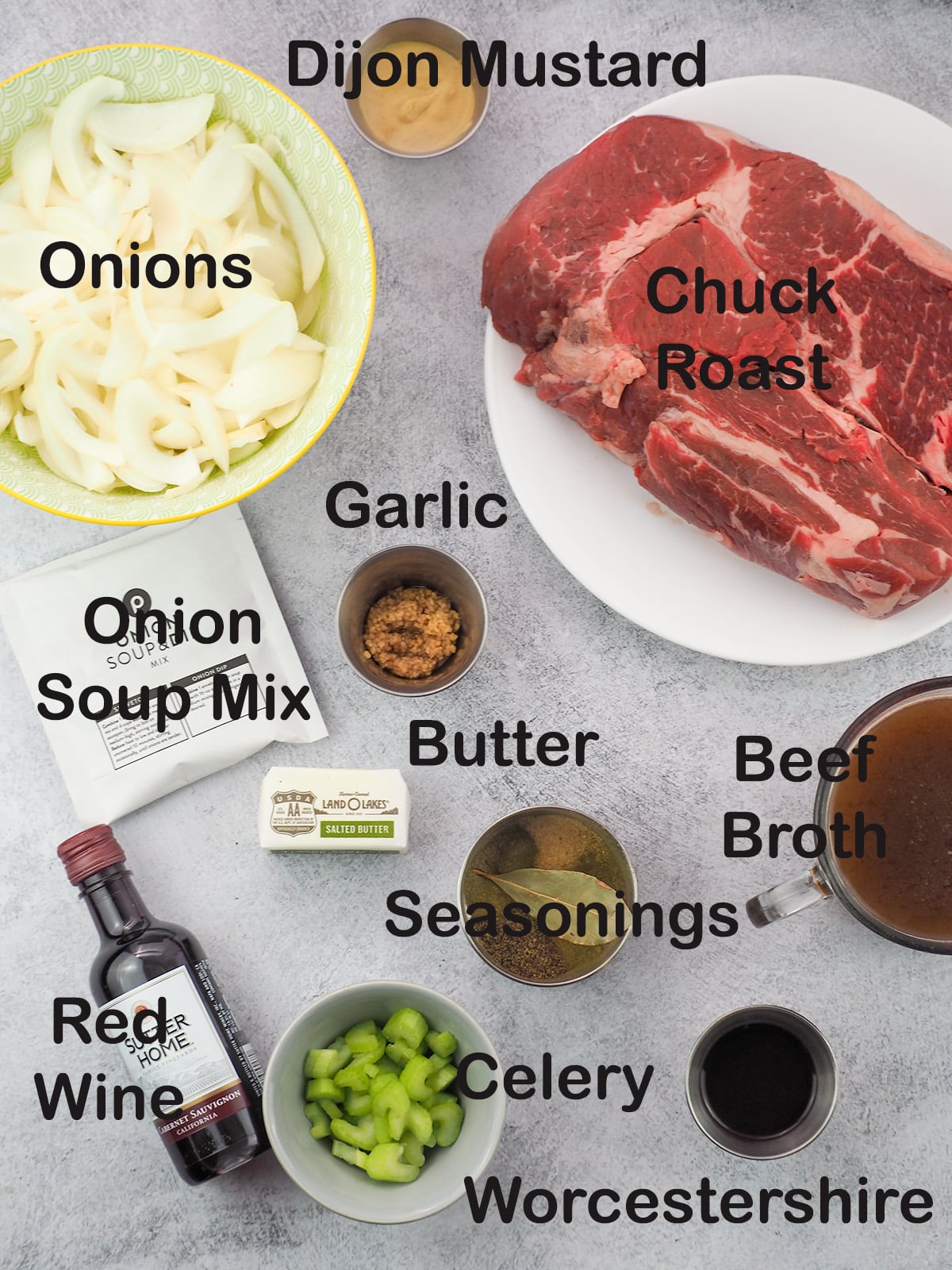 ingredients for french onion pot roast