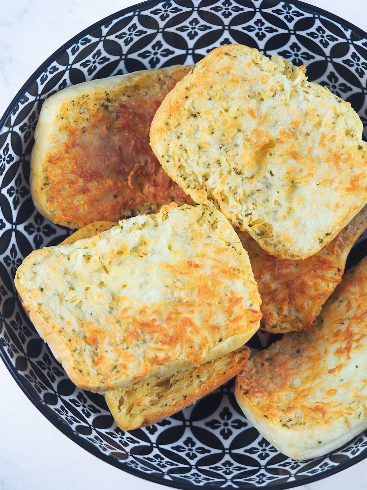 texas cheese toast in bowl