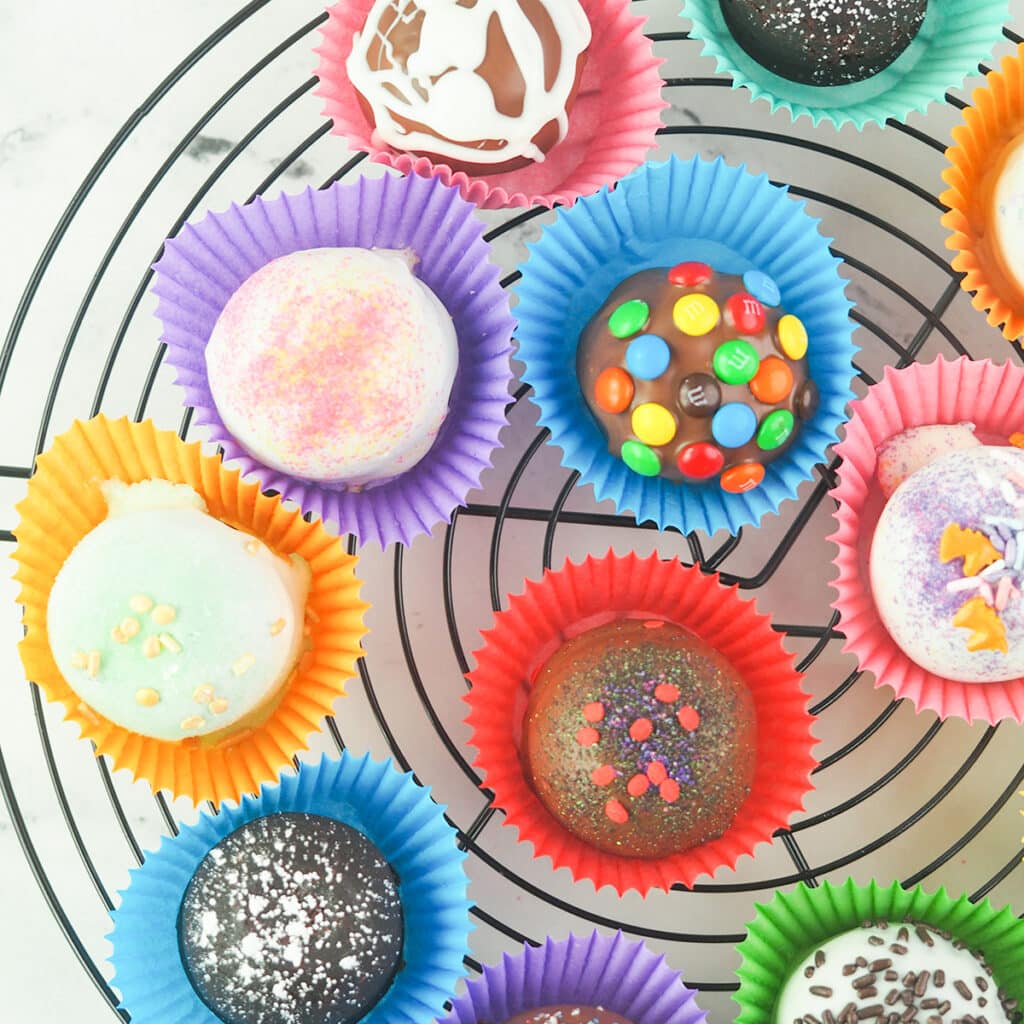 decorated brownie bites