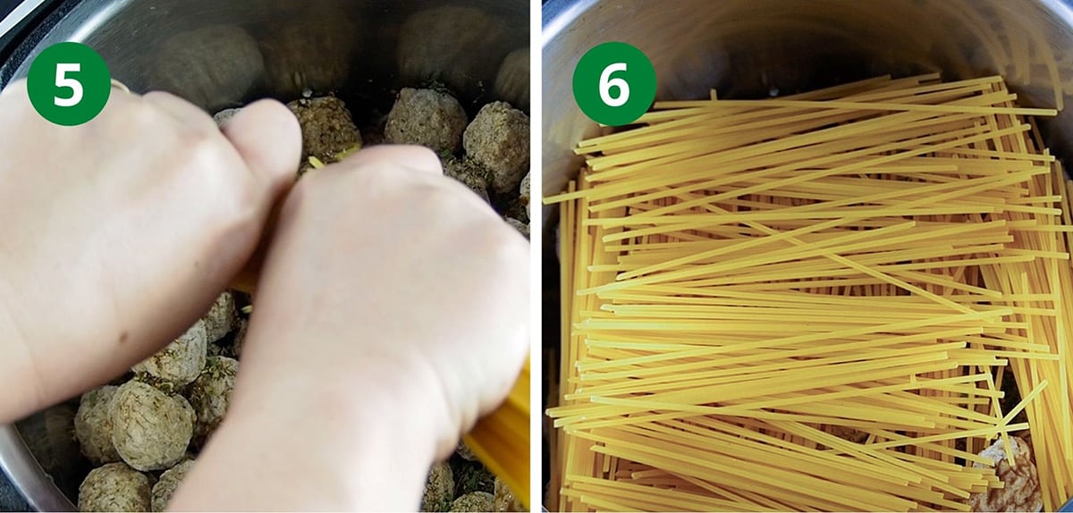 break pasta and add in criss coss pattern