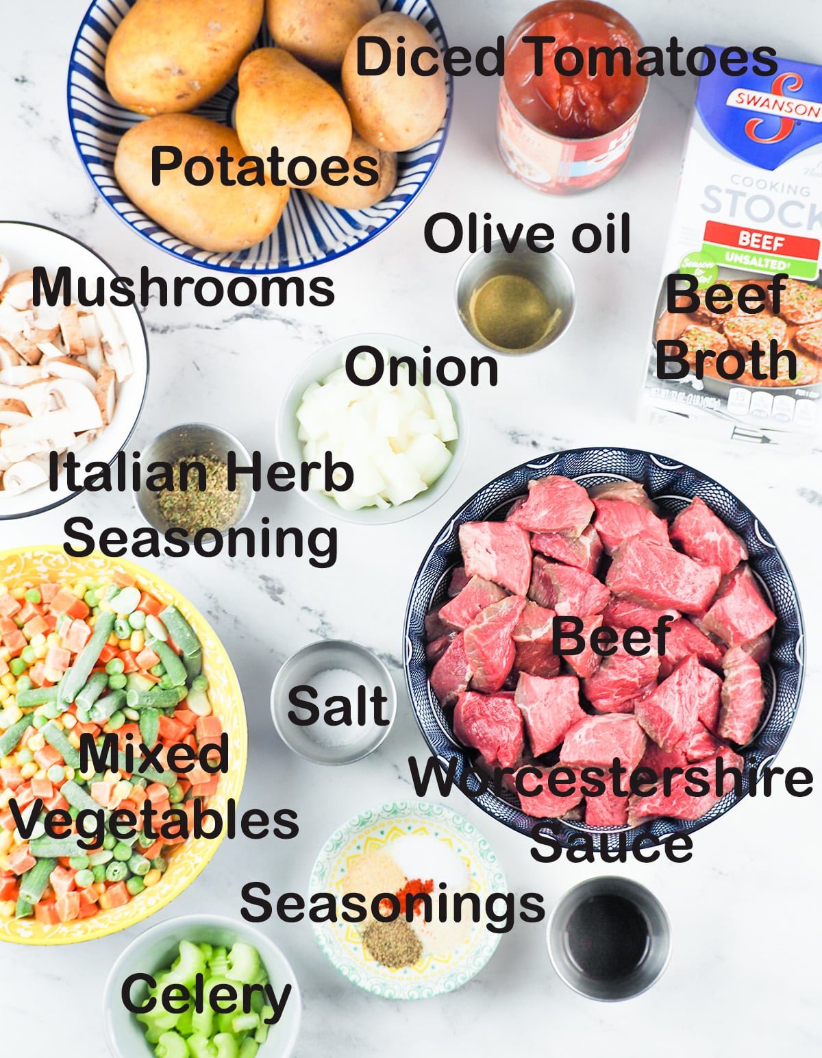 ingredients for instant pot vegetable soup with beef