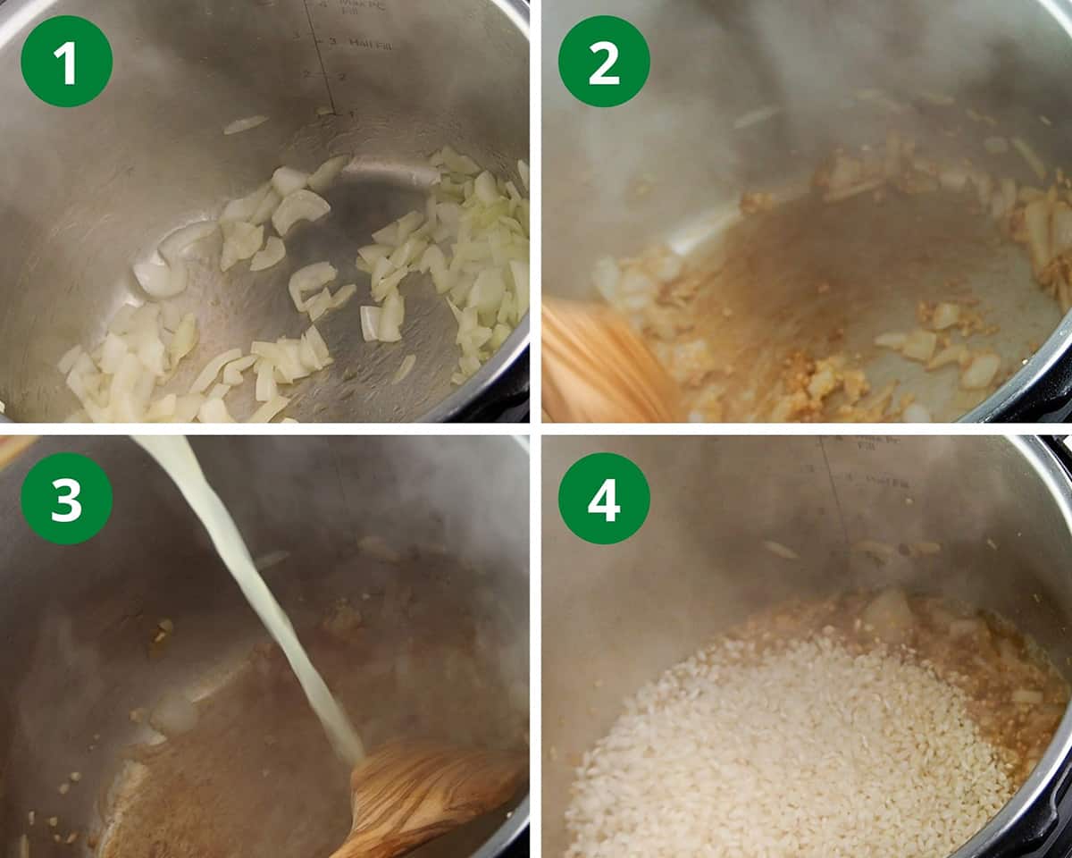 making the risotto base