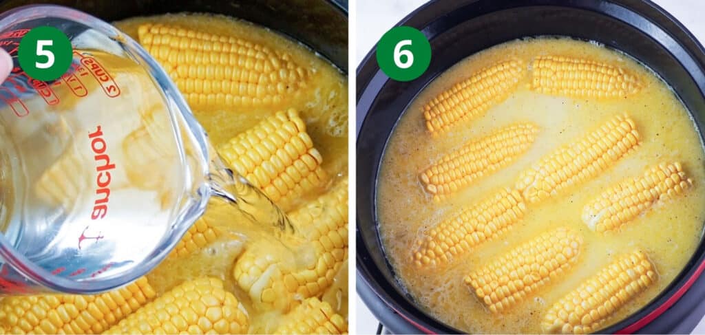 cover corn with water then cook