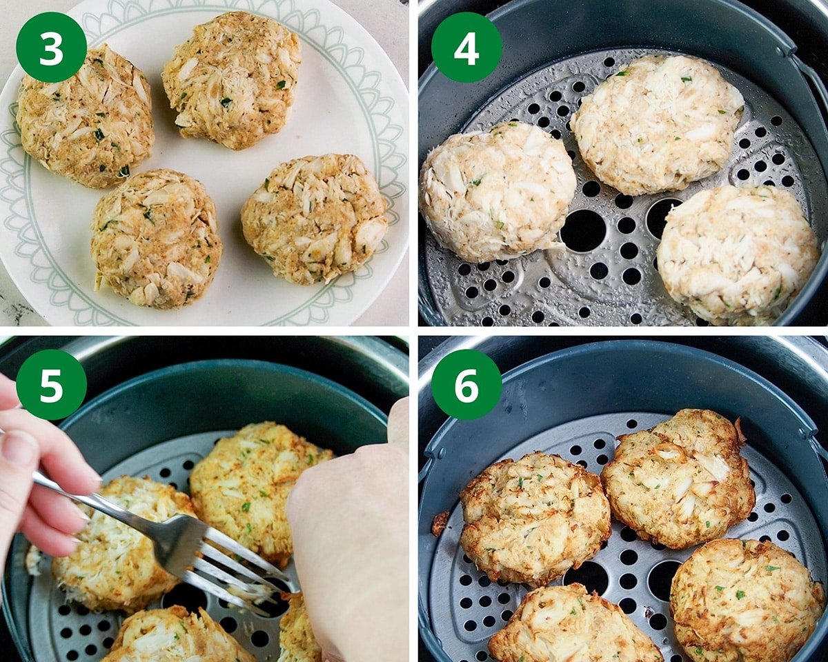 form the patties and cook the crab cakes