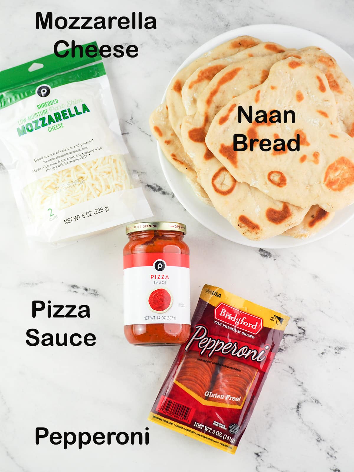 ingredients for naan bread pizza