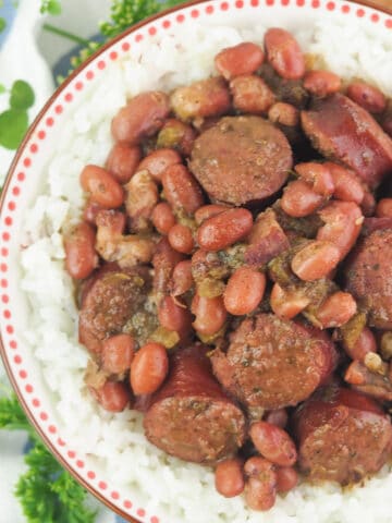 red beans and rice in bowl