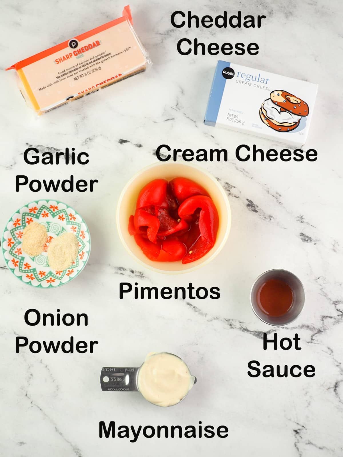 ingredients for pimento cheese spread