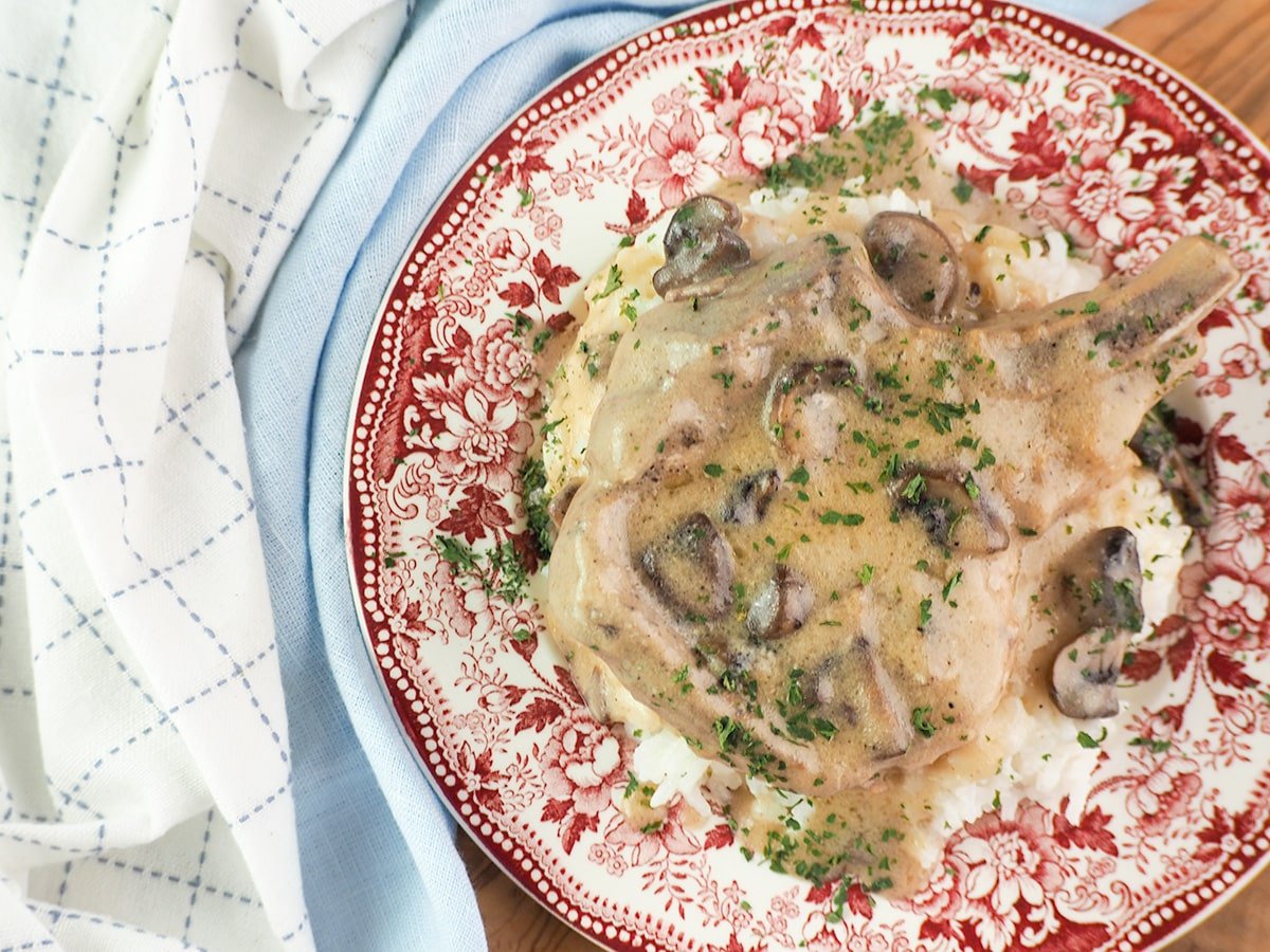 Pork chops rice cream of mushroom soup instant online pot