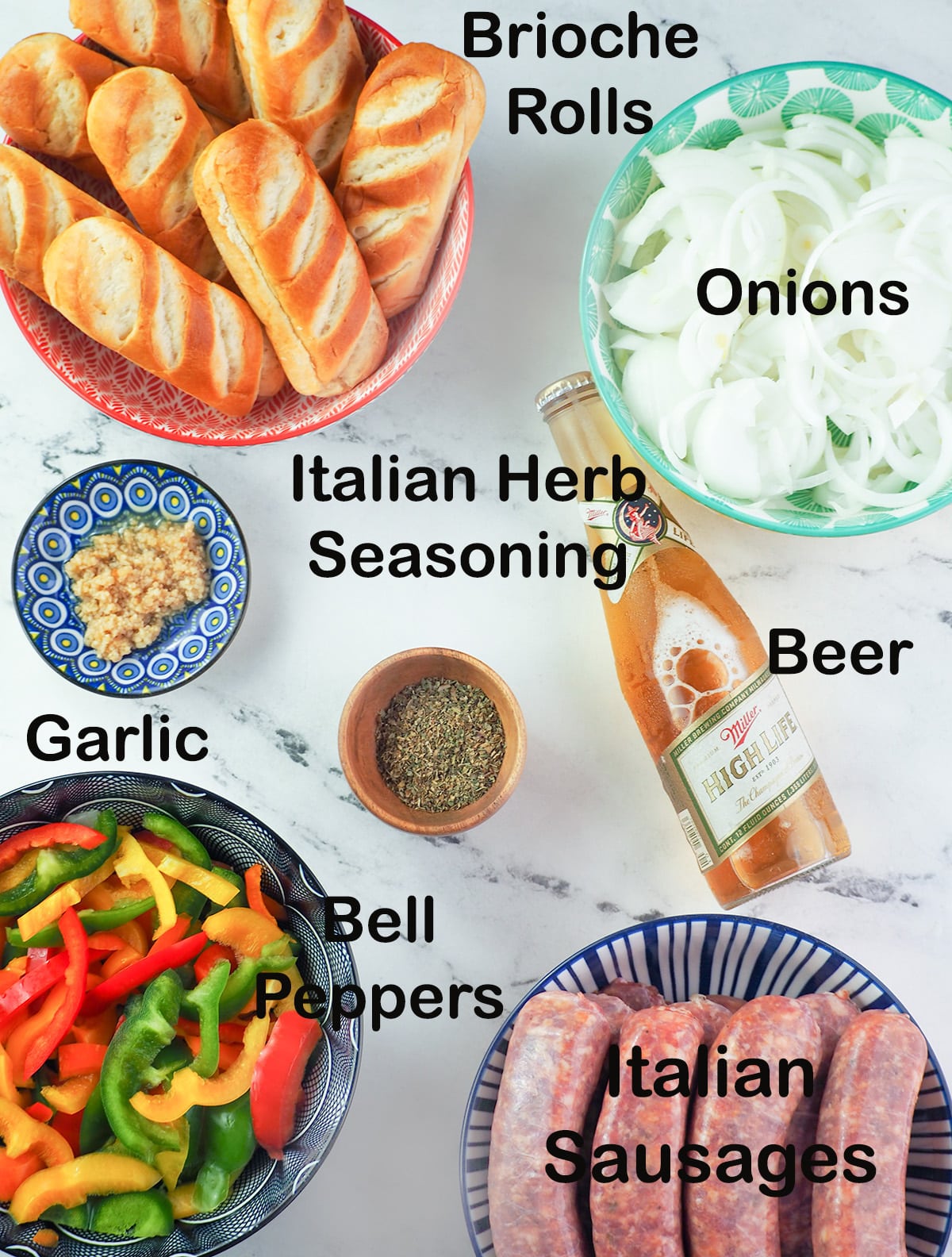 ingredients for italian sausage sandwiches