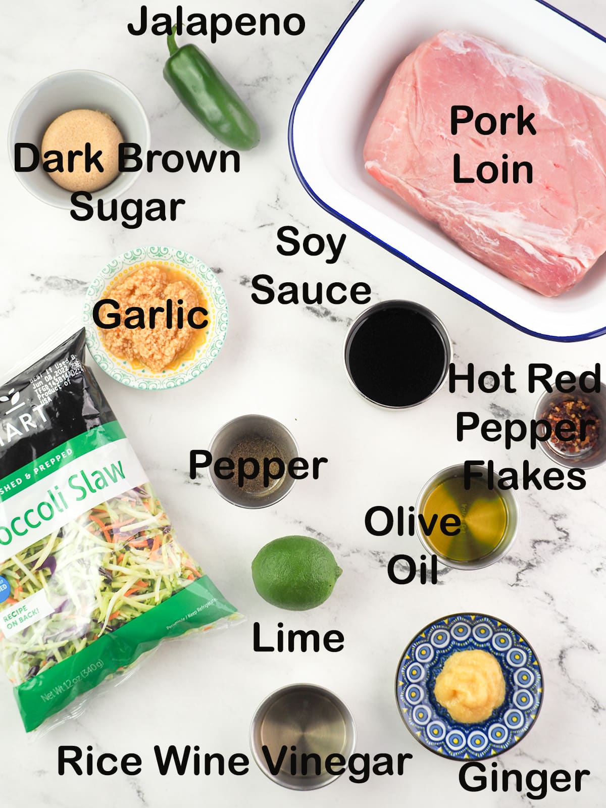 ingredients for korean pork tacos