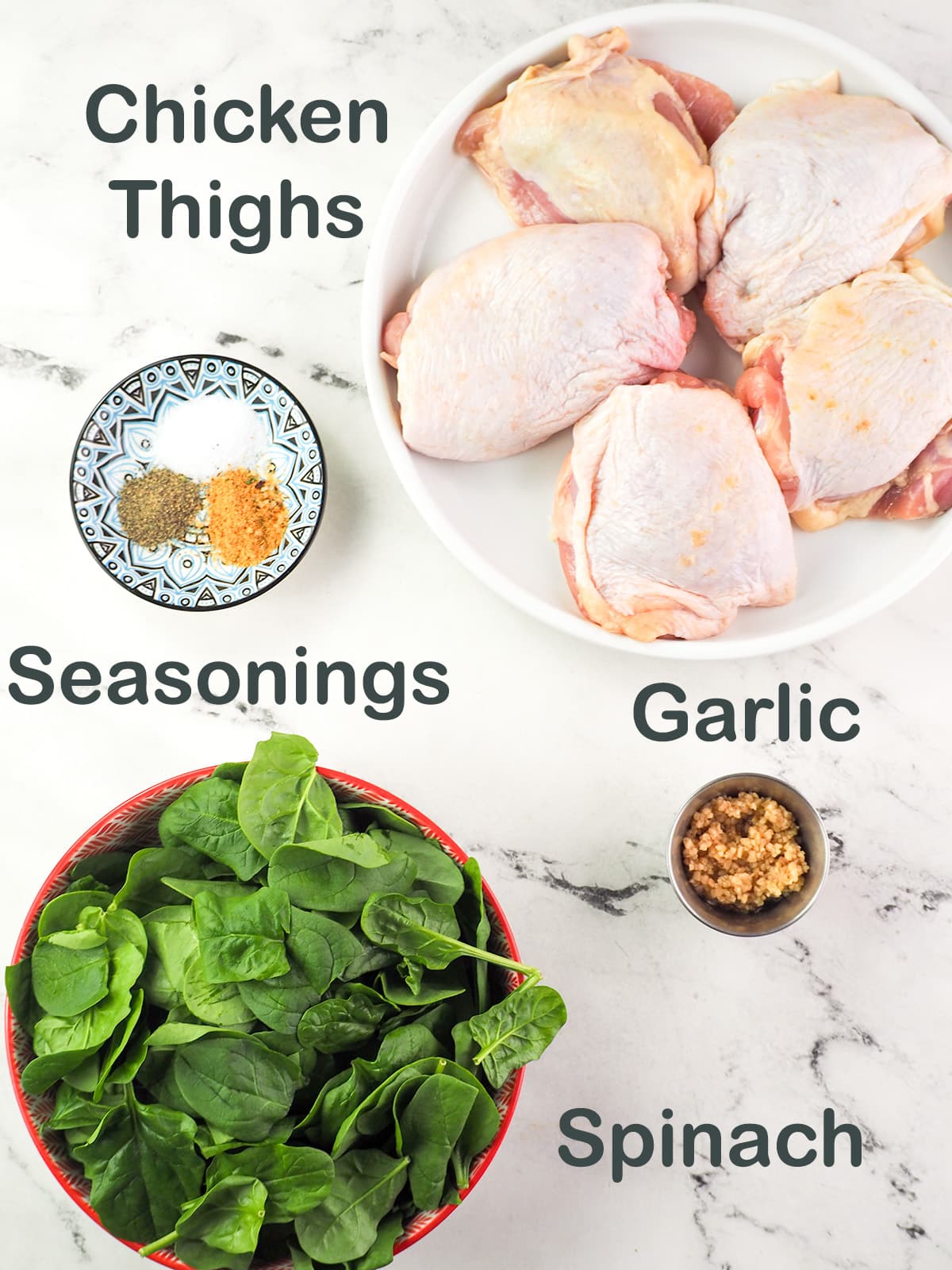 ingredients for chicken with spinach
