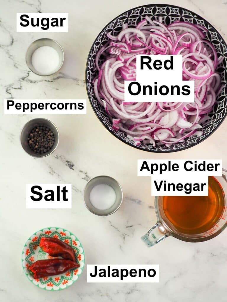 Ingredients for pickled red onions
