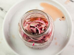 red onions in jar