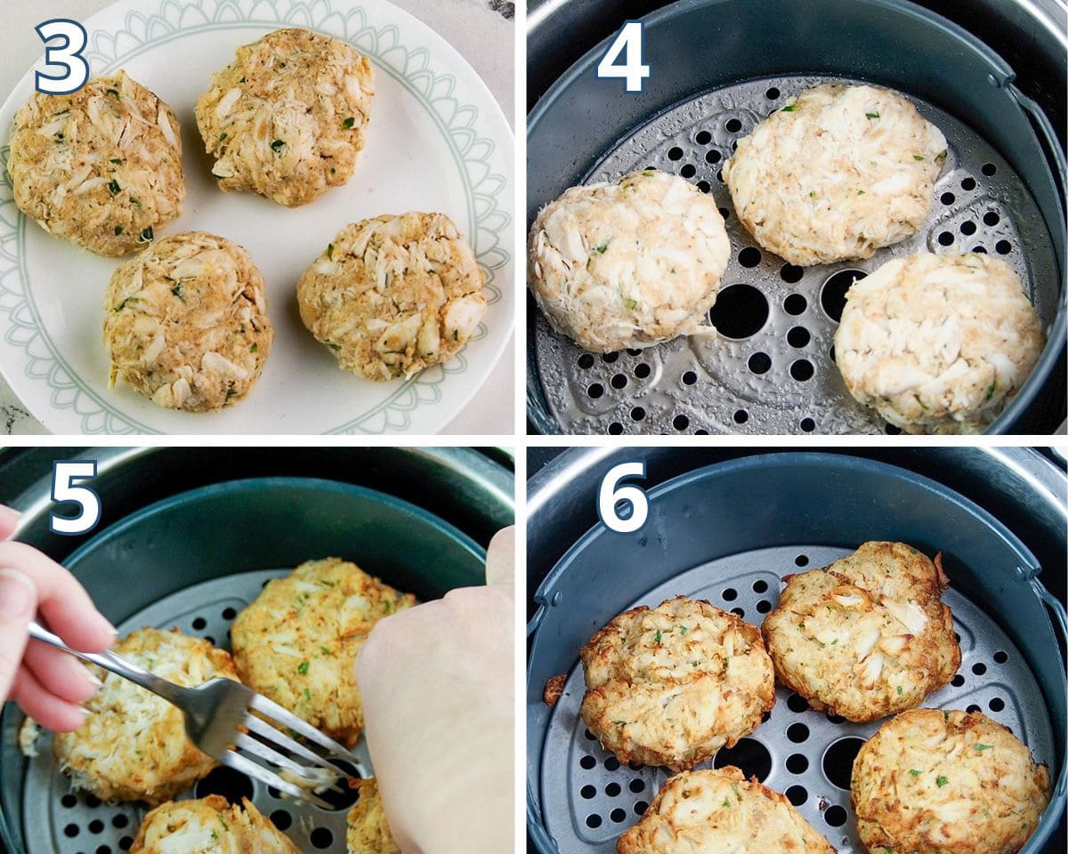 Form the meat mixture into patties and cook in the air fryer