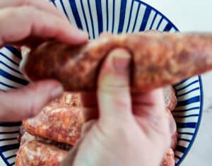 pinch sausage in the middle